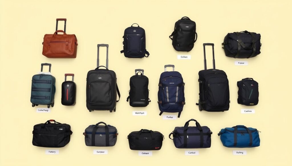 Collection of the top 10 travel bags arranged by category Collection of the top 10 travel bags arranged by category
