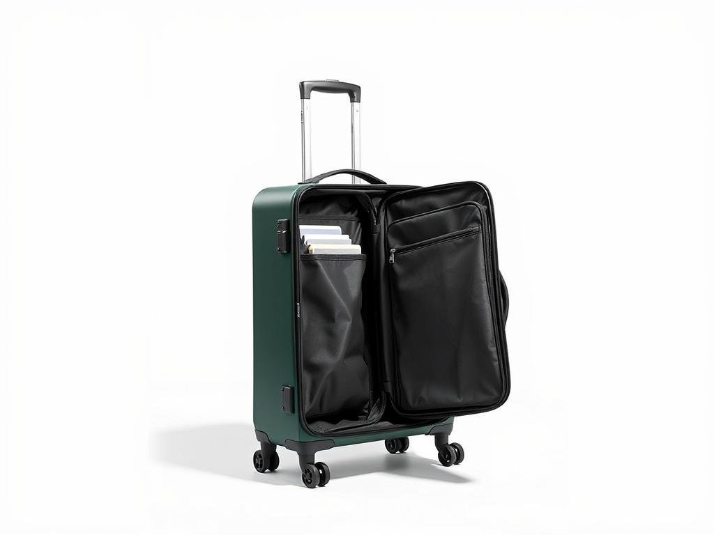 Dagne Dover Seattle Carry-On rolling luggage in dark moss color Dagne Dover Seattle Carry-On rolling luggage in dark moss color