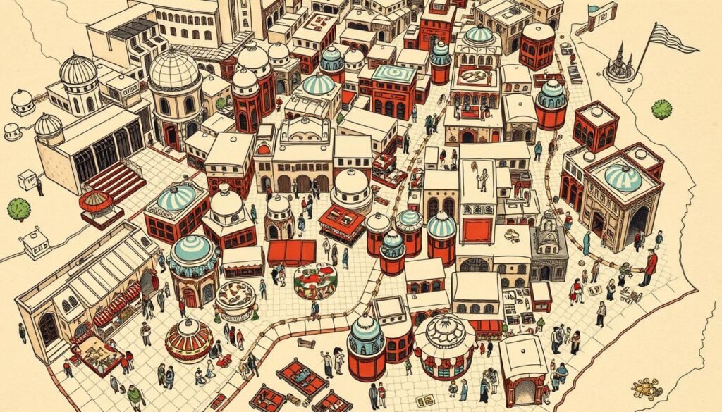 Damascus food districts map